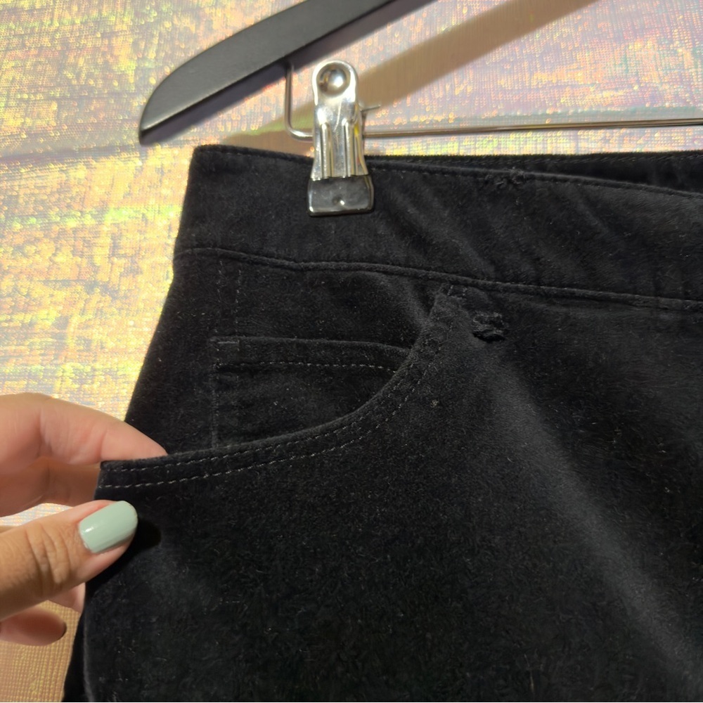 Talbots Velvet High-waist Straight Leg Pant Black Women Size 10P - Picture 5 of 9